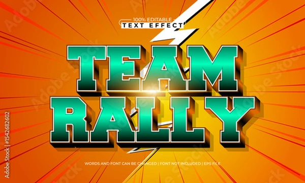 Fototapeta team rally editable text effect with a sport and team text style