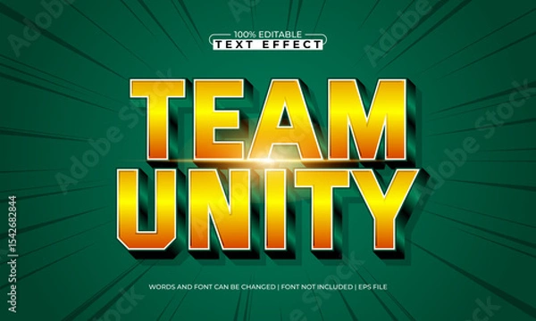 Fototapeta team unity editable text effect with a sport and team text style