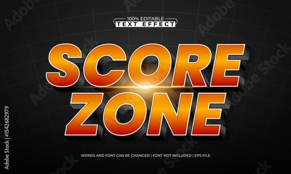 Fototapeta score zone editable text effect with a sport and team text style