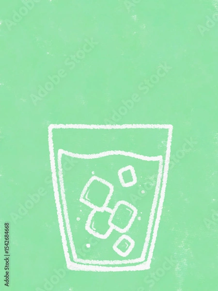 Obraz クレヨンで描いたドリンクの手書きイラスト
