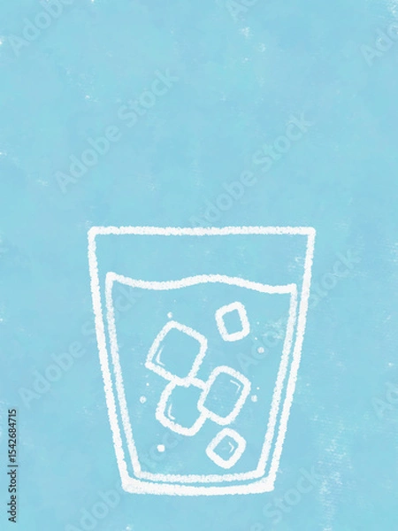 Obraz クレヨンで描いた水色のドリンクイラスト