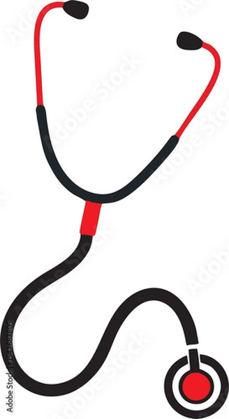 Fototapeta Stethoscope isolated on white background. Symbol of healthcare professionals and the medical field. Reuse in medical hospital treatment related poster, banner, report or presentation.