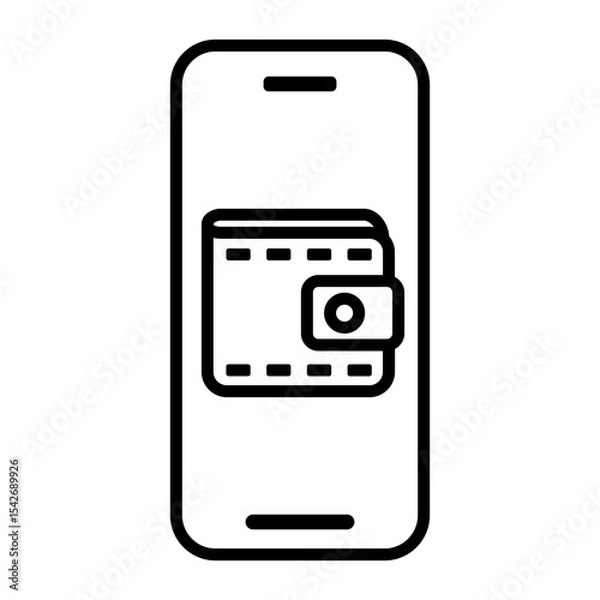 Obraz 스마트폰의 디지털 지갑을 표현한 아이콘