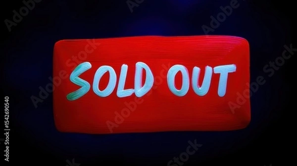 Fototapeta Red rectangle sign says sold out