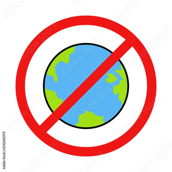 Obraz No Globe Sign on White Background