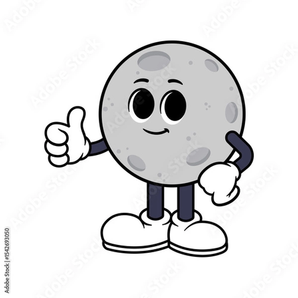 Obraz Vector Moon Character Thumbs Up