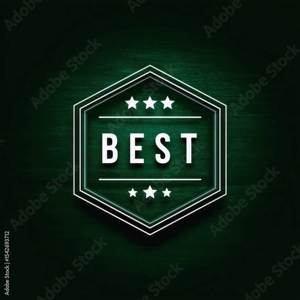 Fototapeta Hexagon badge, "BEST" text