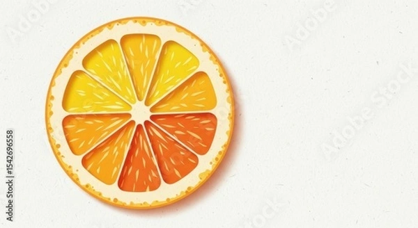 Obraz close up detailed illustration of a fresh citrus orange slice with vibrant colors and texture