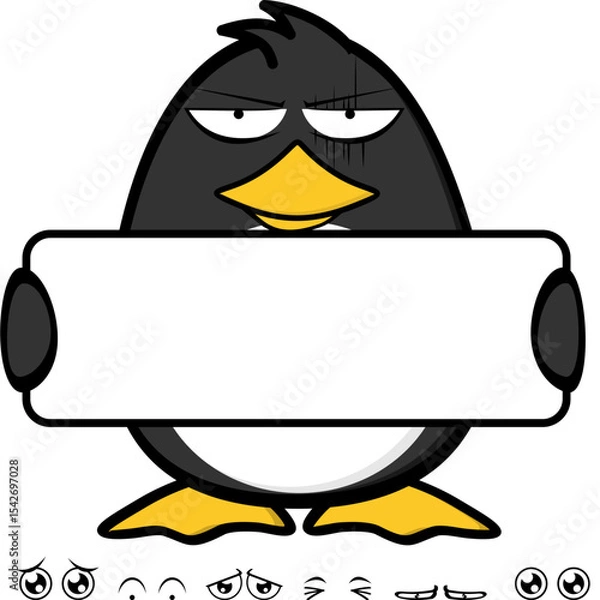 Fototapeta penguin character cartoon expressions pack collection in vector art