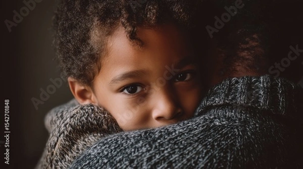 Obraz Child's Tender Embrace A Portrait of Love and Security