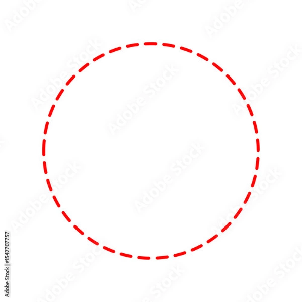 Obraz red circle with dashed line vector illustration. used for target area