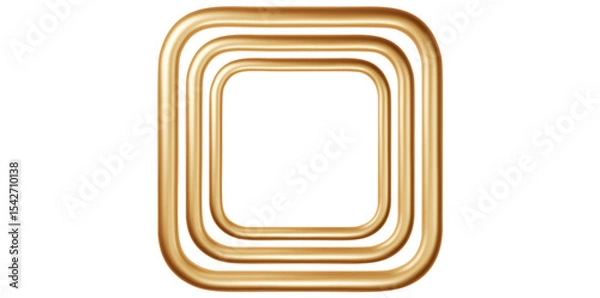 Fototapeta Realistic Square Golden Frames Vector Illustration.	