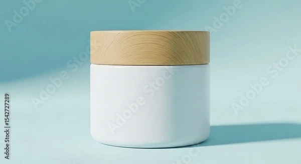 Obraz White Jar with Wood Lid