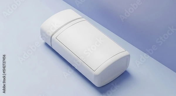 Obraz White Container with Blank Label on Blue Surface