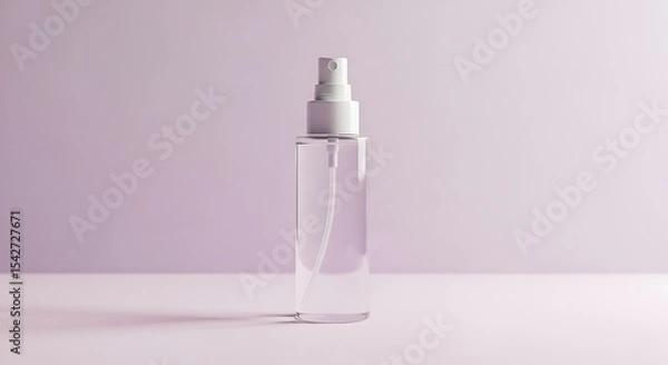 Obraz Spray Bottle with Clear Liquid on Pastel Background
