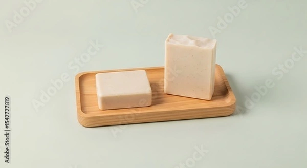 Obraz Natural Soap Bar on Wooden Tray