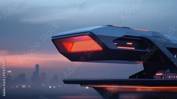 Obraz A futuristic booster designed to look like a glowing crystalline structure