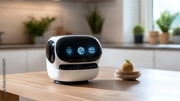Obraz A futuristic booster mounted on a robotic assistant in a smart home