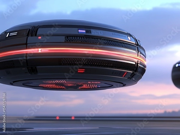 Obraz A futuristic booster projecting signal waves onto a nearby surface