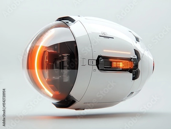 Obraz A futuristic booster with a levitating core that pulses softly