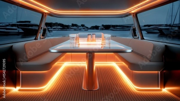 Obraz A glowing booster installed on a techsavvy yacht