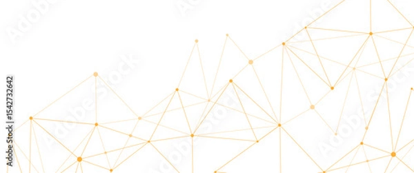 Obraz Vector abstract network connection structure connect lines and dots on white background
