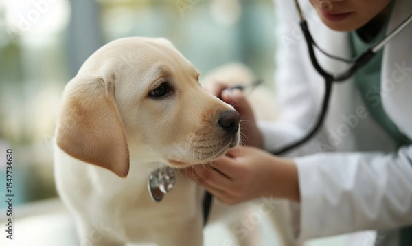 Obraz 동물병원에 있는 골든리트리버
