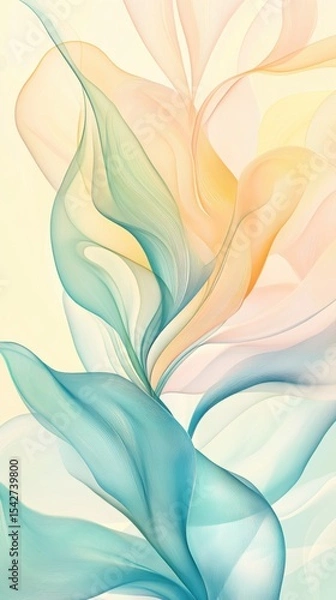 Obraz Soft Pastel Gradient Wallpaper: Minimalist Curves for Mobile Personalization