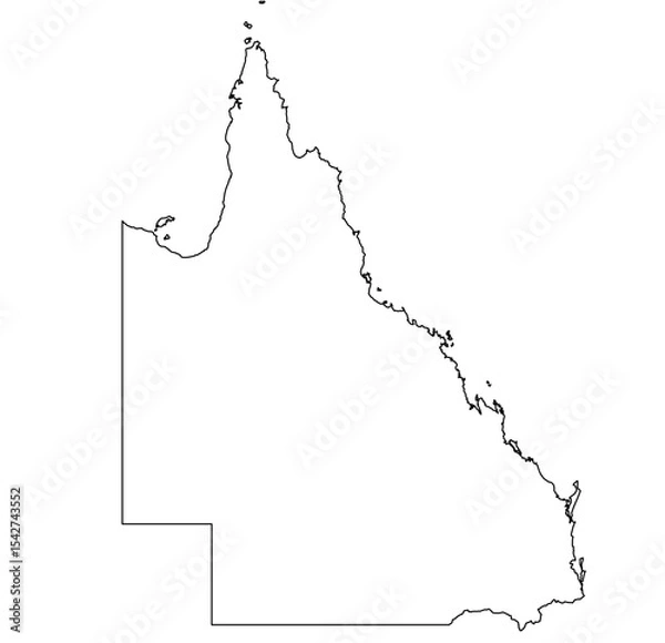 Obraz Queensland Outline Map Vector – Australian State Design