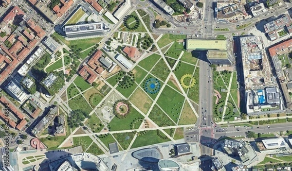 Obraz Milan, Italy: High-Resolution Aerial View of San Siro Racecourse