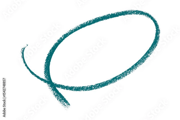 Fototapeta Green pencil highlight circle mark isolated on transparent background