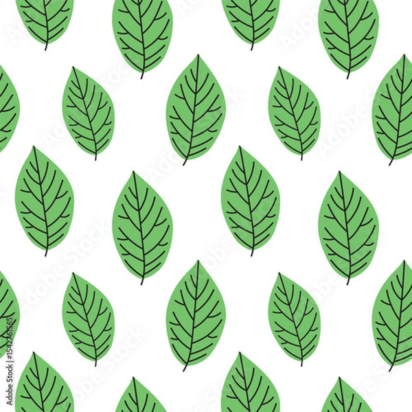 Obraz vector green leaves seamless pattern background design