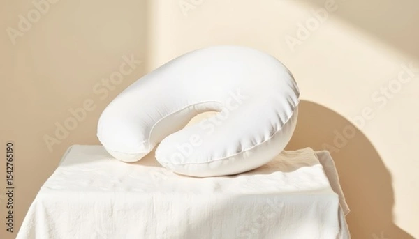 Obraz Nursing pillow on a soft cloth in natural light setting  