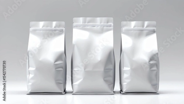 Fototapeta Realistic food bags isolated on white background. Isometric view. Vector illustration. Can be use for template your design, presentation, promo,