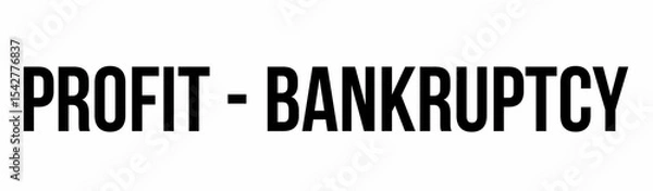 Obraz Displaying bold black text reading PROFIT - BANKRUPTCY across center on plain white background