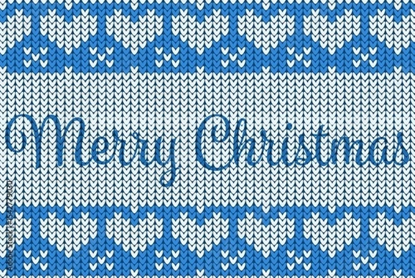 Obraz Knitting Christmas vector background merry christmas