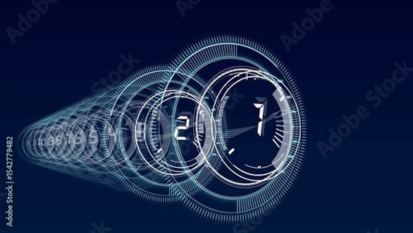 Fototapeta Interface dial countdown with blue background