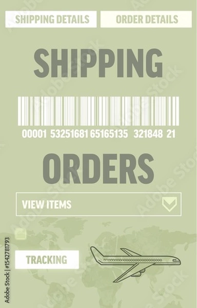 Fototapeta Digital composite image of yellow shipping report
