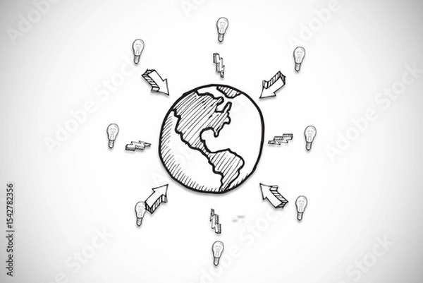Obraz Earth with arrows illustration