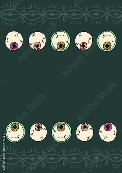 Fototapeta Digital composite image of spooky eyes pattern during Halloween