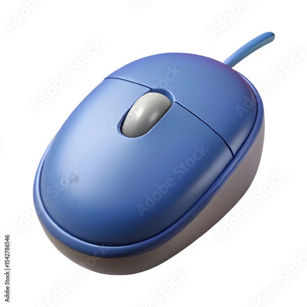 Fototapeta High-Quality Blue Computer Mouse PNG Image with Transparent Background Perfect for Design Projects and Presentations