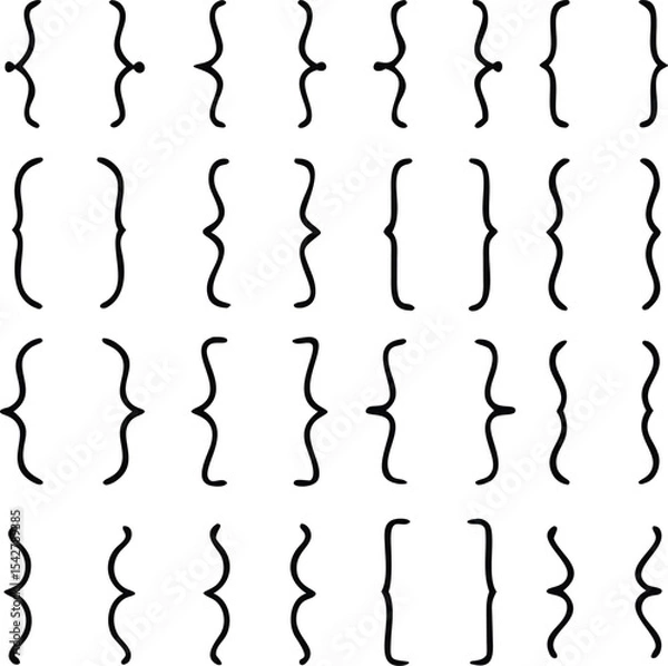 Fototapeta collection of Brackets vector icon. vintage Brackets ,Quote symbol elements isolated decoration on white background
