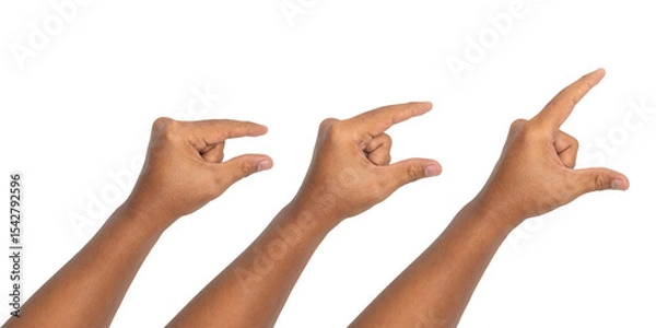 Fototapeta male hand zooming or pinching size from small to big isolated on white background. transparent png