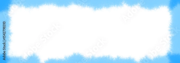 Fototapeta Blue brush texture frame on transparent background with empty space. Abstract blue ice. Abstract splash water, Watercolor style. Procreate Pocket, Digital Art. PNG Image	