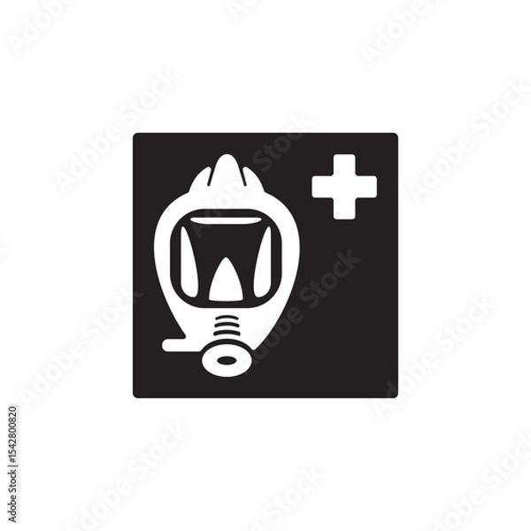 Fototapeta emergency escape breathing device icon symbol sign vector