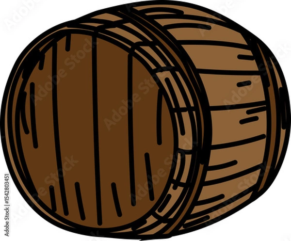 Obraz Hand Drawn Doodle of Grapes, Wine Bottles, Glasses, Corkscrews and Barrels – Winery and Vineyard Themed Vector Set