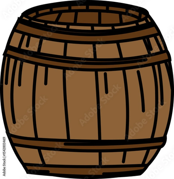 Obraz Hand Drawn Doodle of Grapes, Wine Bottles, Glasses, Corkscrews and Barrels – Winery and Vineyard Themed Vector Set