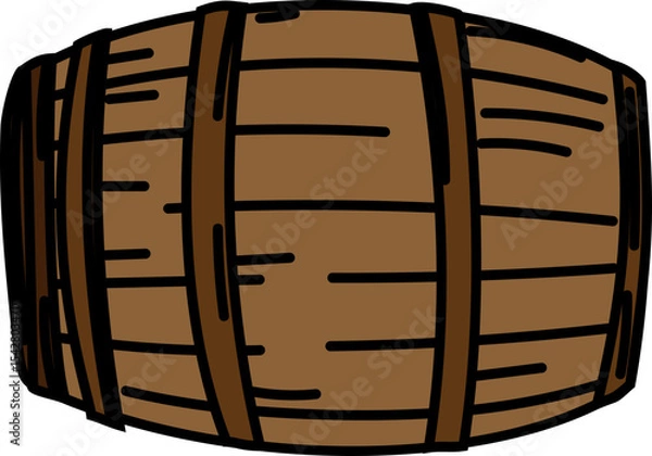 Obraz Hand Drawn Doodle of Grapes, Wine Bottles, Glasses, Corkscrews and Barrels – Winery and Vineyard Themed Vector Set