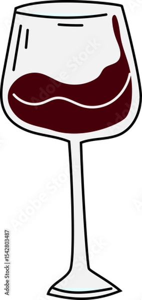 Obraz Hand Drawn Doodle of Grapes, Wine Bottles, Glasses, Corkscrews and Barrels – Winery and Vineyard Themed Vector Set