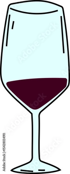 Obraz Hand Drawn Doodle of Grapes, Wine Bottles, Glasses, Corkscrews and Barrels – Winery and Vineyard Themed Vector Set